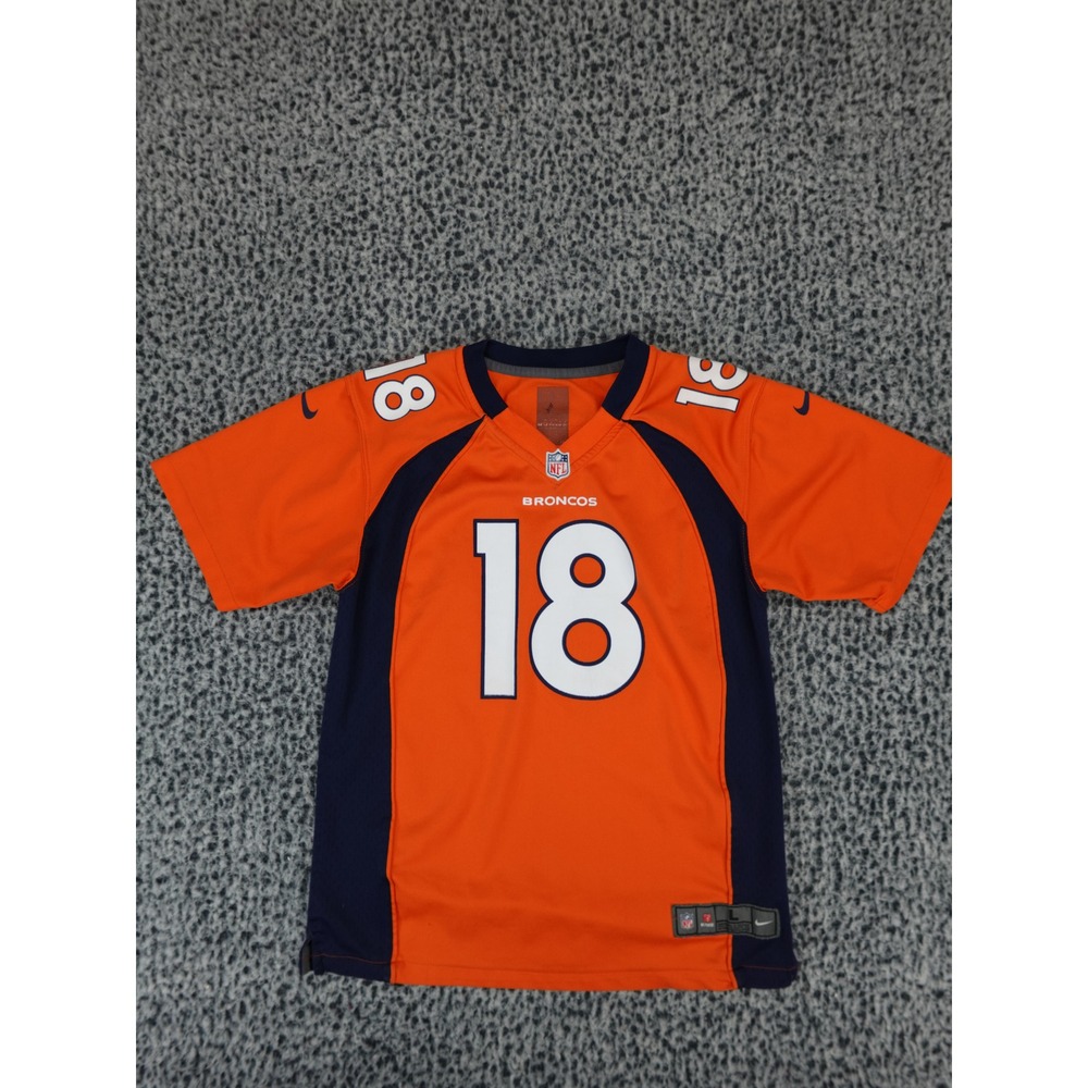 Nike Denver Broncos Peyton Manning 18 NFL Jersey Orange Youth Large 14-16